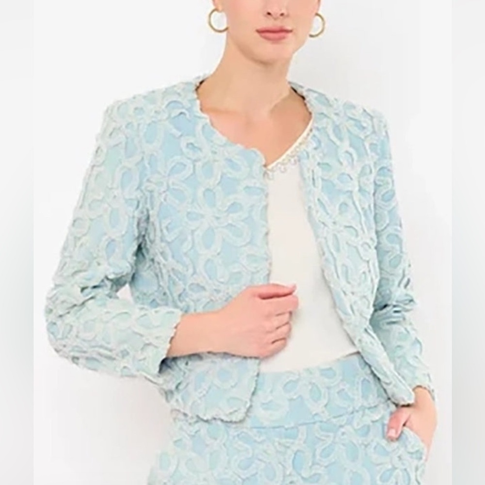 Flora Bea Odellia Light Denim Floral Jacket - Size Small